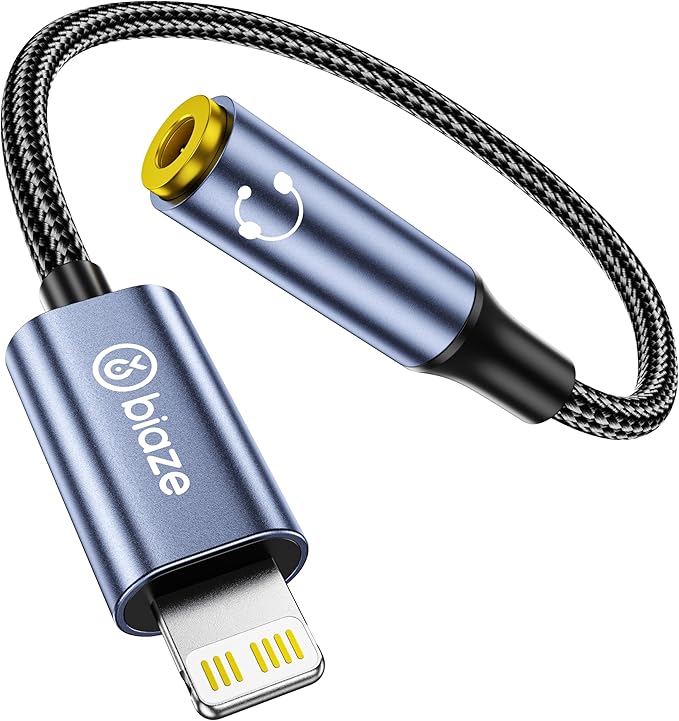 iPhone Headphone Adapter, Lightning to 3.5mm Adapter Auxiliary Adapter, Compatible with iPhone 14/13 /12/11 Full Series/SE/X/XR/XS/8 (Lightning to 3.5mm)