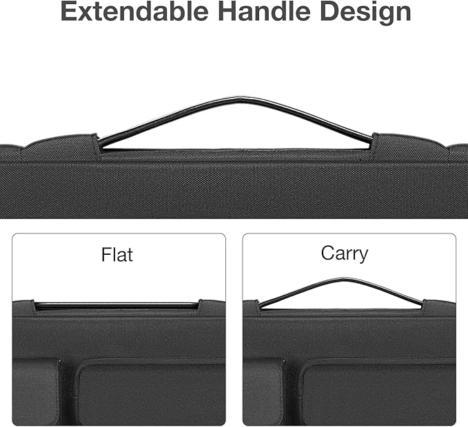 MOSISO 360 Protective Laptop Case 16 inch, 15-15.6 inch Laptop Sleeve Compatible with MacBook Pro 16, HP Acer Dell Lenovo ASUS Notebook, Side Open Bag with 2 Raised&1 Flapover Pockets, Black