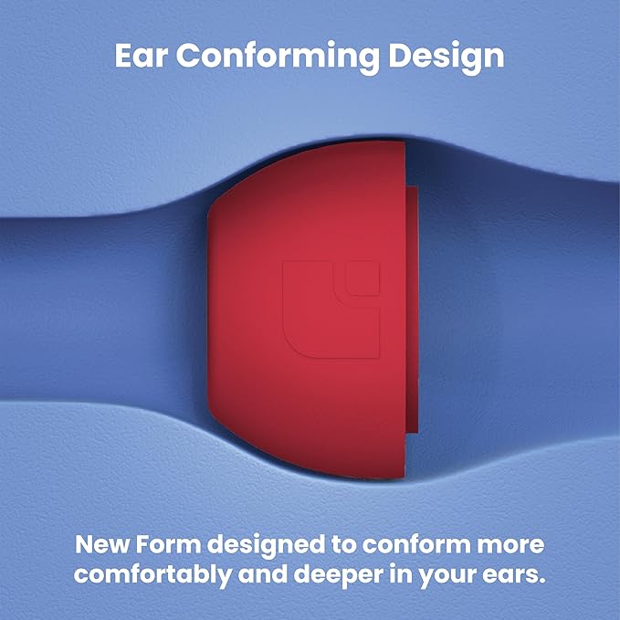 Foam Masters Ultra-Premium Memory Foam Ear Tips for AirPods Pro 1st & 2nd Gen | 3 Pairs | Black Magic Ver 6.0 | Secure | Comfort | Better Noise Cancel | Replacement Buds – Red, Large