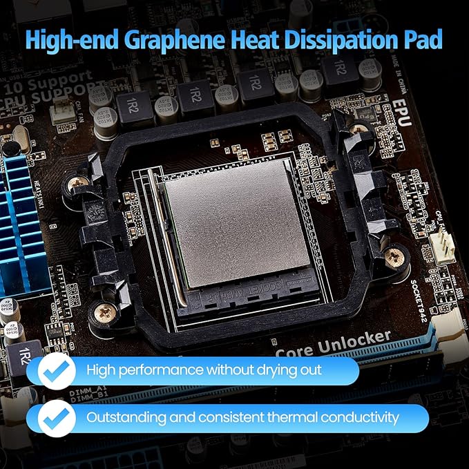 Thermal Pad,50 * 50 * 0.2mm,Graphene Thermal Pads for GPU/CPU/SSD/Electronics - Highly Efficient,Compressible (50 * 50mm)