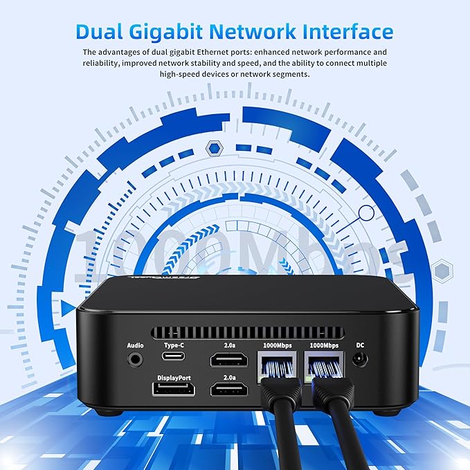 DreamQuest Mini PC W-11 Pro N95 (up to 3.4GHz) 32GB DDR4 RAM 1TB PCIe M.2 SSD Mini Desktop Computer 4K HDMI/DP/USB Type C/WiFi 5/USB3.1/BT5.0/Micro PC for Home & Business
