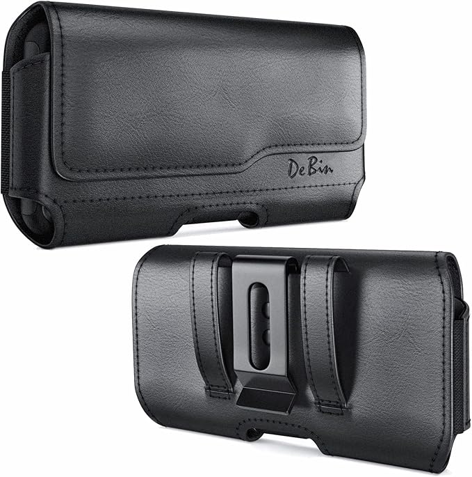 DeBin Holster for Samsung Galaxy Ultra Models s25 s24 s23 s22 s21, Note 20, A13, A32, A02s A03s, A12 A11 A71 A13 Cell Phone Belt Holder Clip Case Pouch Cover (Fits Protective Case on) Black