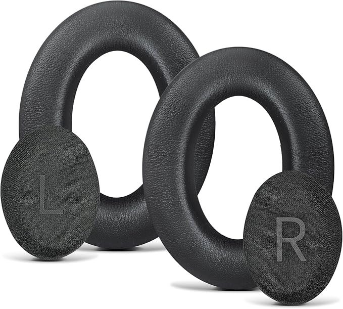Headphones Replacement Ear Pads, Protein Leather earpad Cushions for Bose QuietComfort 45（QC45） Headphones, Softer Memory Foam - Black