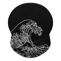 ITNRSIIET Ergonomic Mouse Pad with Gel Wrist Support Small Wrist Rest Smooth Surface Non-Slip PU Base Comfortable Office Supplies Pain Relief, 8.7 x 7.2 inches, Rolling Wave