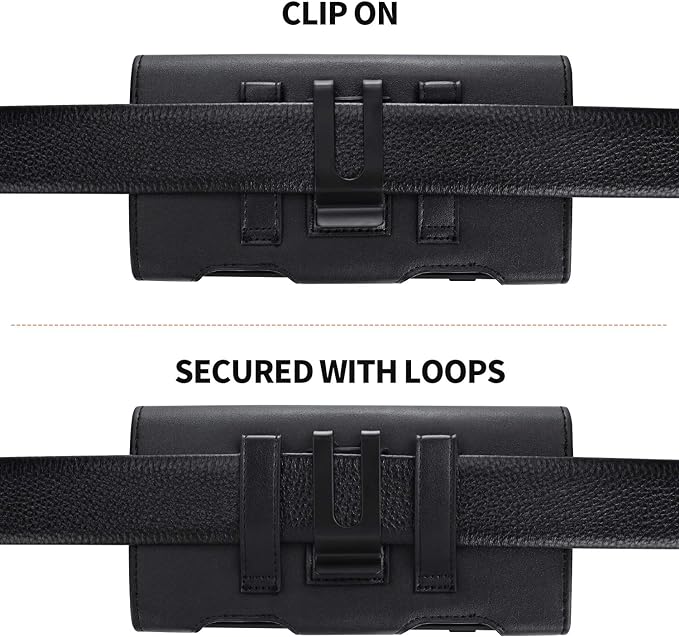 BECPLT for Samsung Galaxy S24+ S23+ S22+ 5G S23 FE 5G S21 FE 5G Holster Case, Galaxy S21+ 5G Leather Pouch Holster Case with Belt Clip Loops for Samsung Galaxy S20+ 5G S20 Plus S10 Plus S9 Plus -Black
