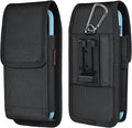 Phone Holster for Belt with Metal Clip and Magnetic Closure Compatible with iPhone 16/15/14/13/12 Pro Max, Galaxy S25/S24/S23/S22 Plus & FE for Everyday Protection, L-Black