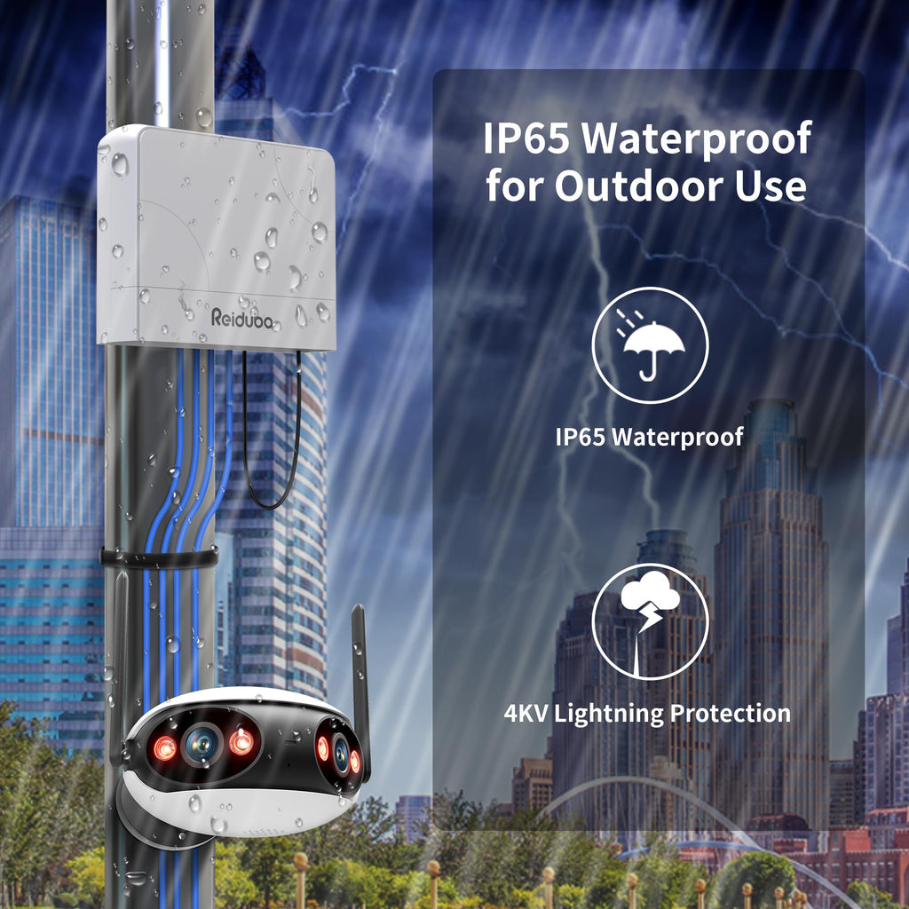 Reidubo 8 Port Gigabit PoE Switch Outdoor, 1000 Mbps 8 PoE+ Ports 120W PoE Extender, IEEE802.3af/at Power Over Ethernet Unmanaged Outdoor Network Switch, Plug & Play