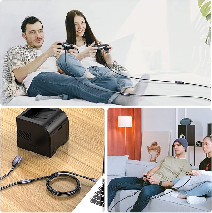 LDKCOK USB 2.0 Type A Male to A Female Active Repeater Extension Cable 50ft, High Speed 480 Mbps