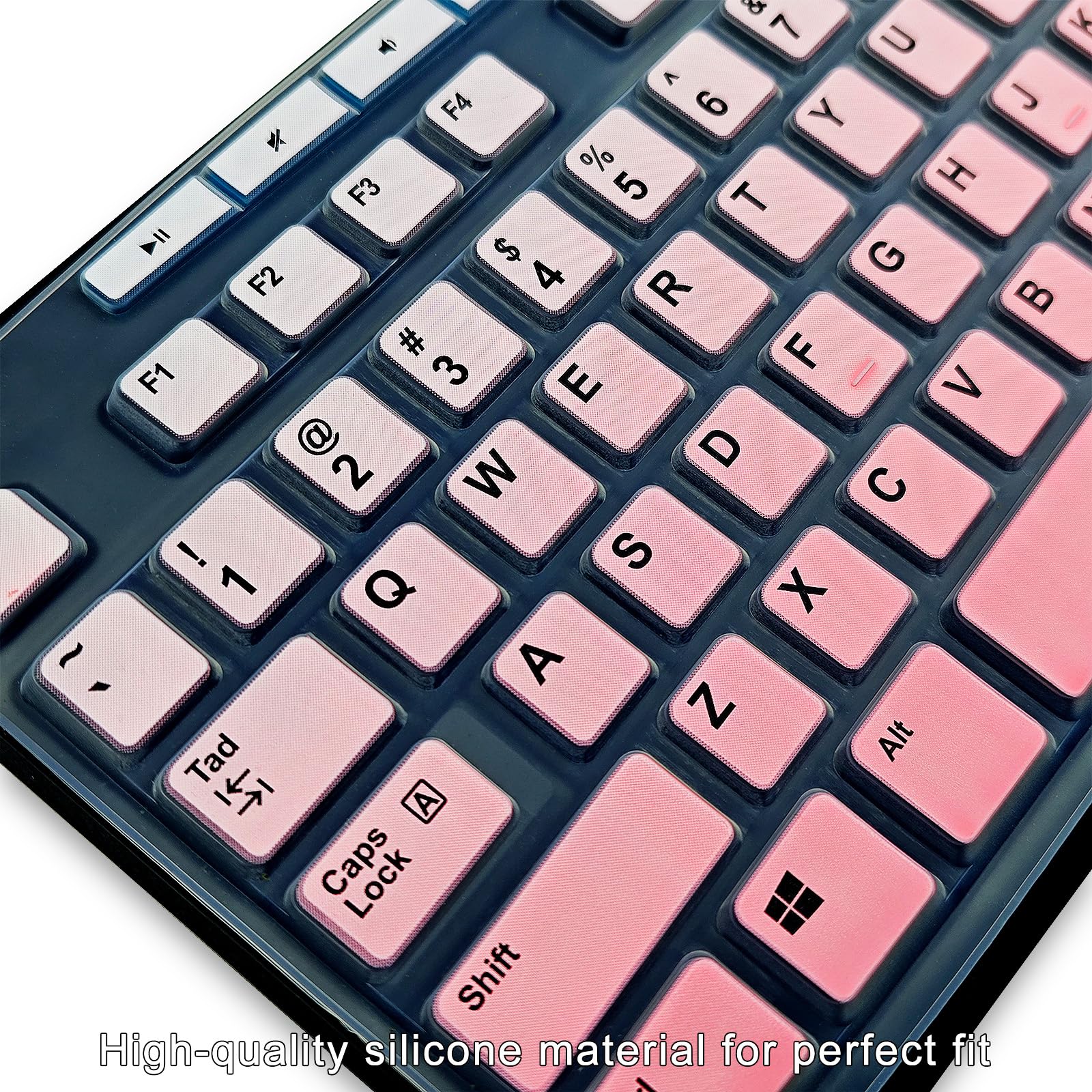for Logitech K200 K260 K270 Keyboard Skin，Stain-Resistant（Gradient Pink）