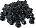 MGI SpeedWare 1/2" NPT Strain Relief Nylon Cord Grip Cable Glands, Black Plastic Grommet 100-Pack