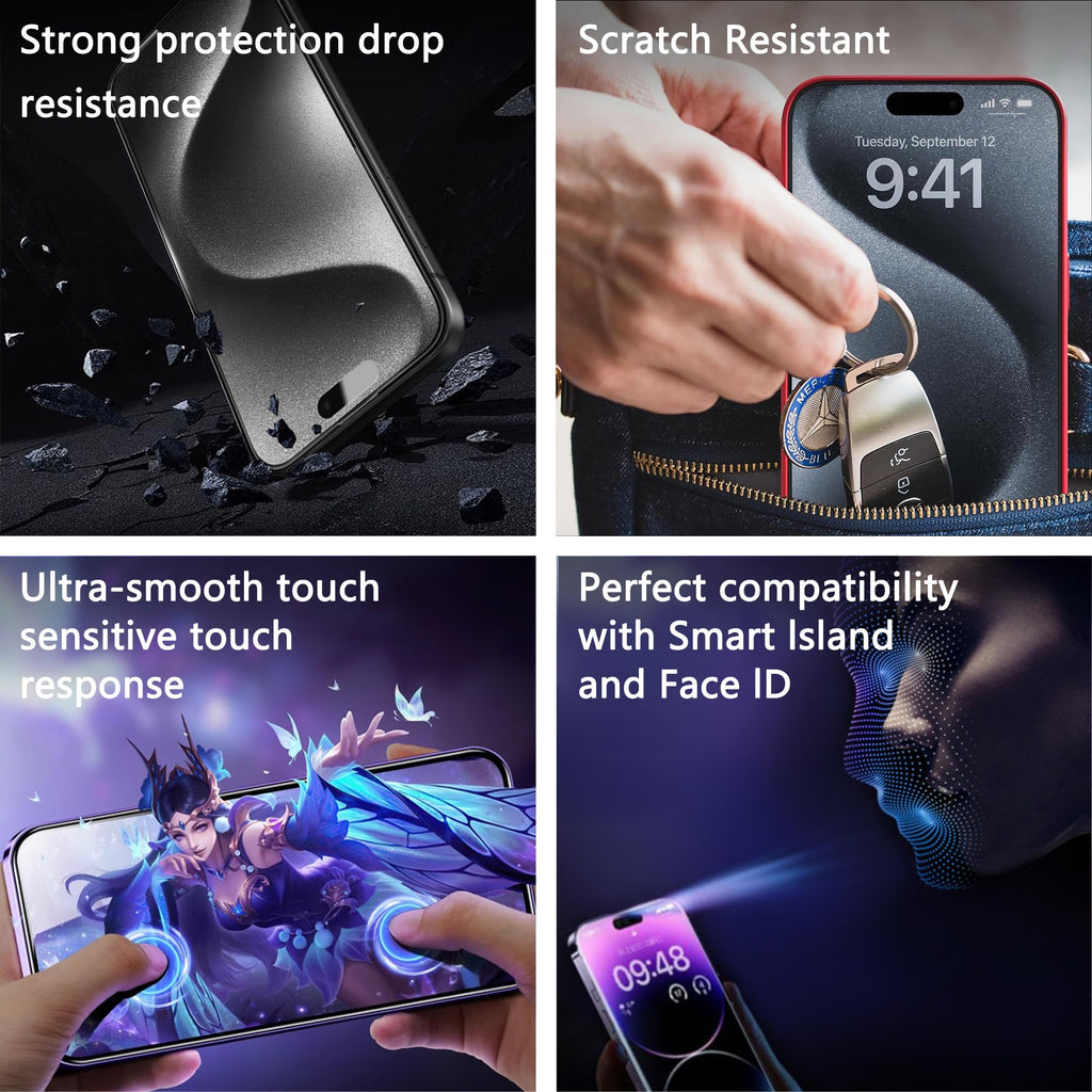 SY SHANGYAN 2 Pack Anti Blue Light Matte Screen Protector for iPhone X/XS/11 Pro (5.8-Inch),9H Tempered Glass,Anti-Glare,Full Coverage,Anti-Fingerprint,Auto Dust Removal,Bubble-Free