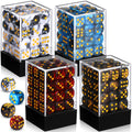 Foilswirl 144 Pcs 12mm 6 Sided Mini Dice Set for School Classroom Table Games D6 Game Standard Dice with Portable Plastic Box for Teaching Math Learning (Classic Color)