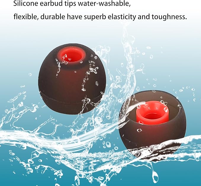 Replacement Earbud Covers - Silicone Ear Tips Fit Most In-Ear Earbuds (Inner Hole 3.8mm - 5.1mm) - 9 Pairs S M L