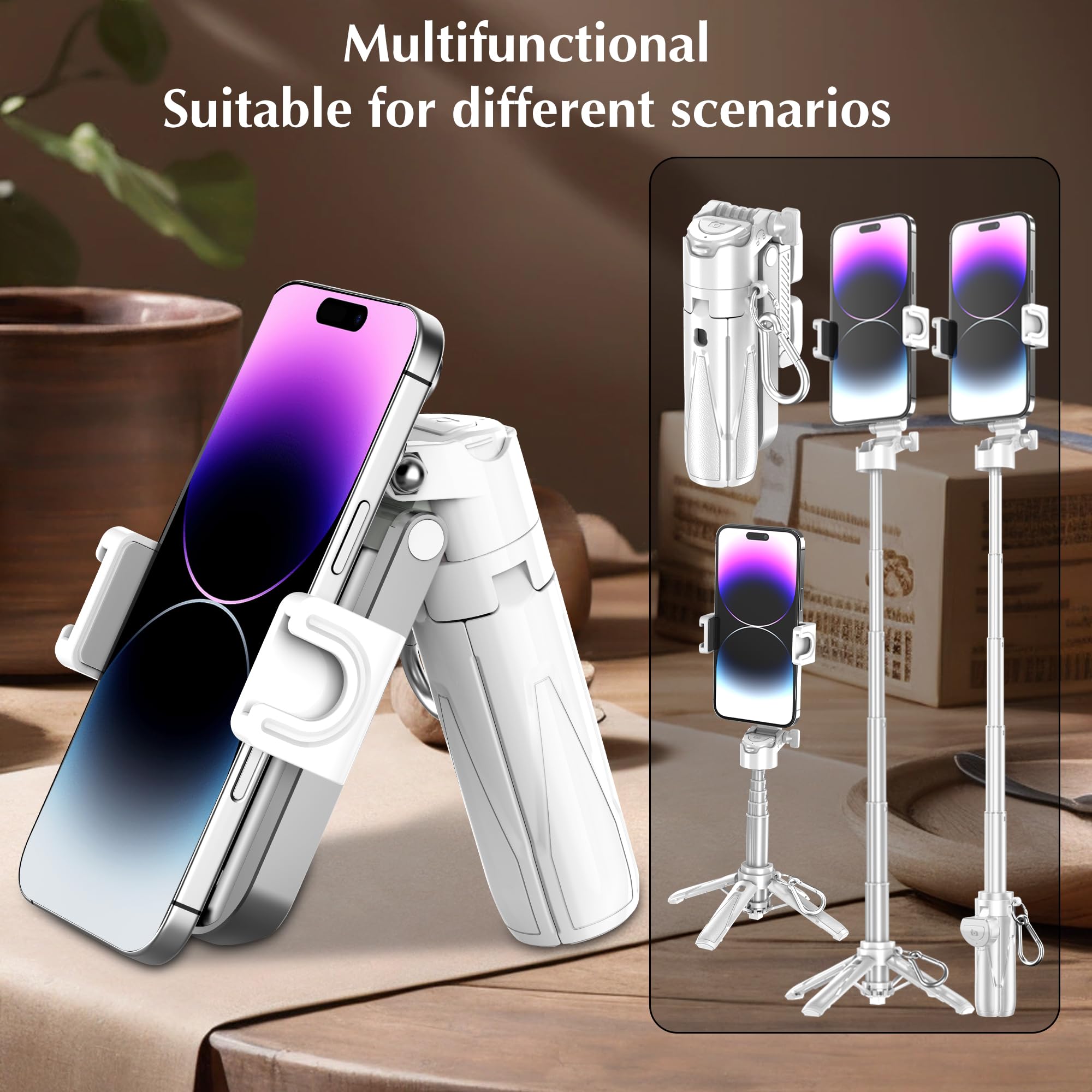 Mini Selfie Stick Tripod Stand with Bluetooth Remote
