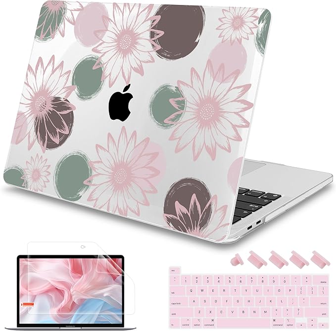 Mektron Case for MacBook Pro 16 Inch A2141 Cover 2019 Release 16" with Liquid Retina Display/Touch ID, Plastic Hard Shell with Keyboard Skin & Screen Protector & Dust Plug, Chamomile