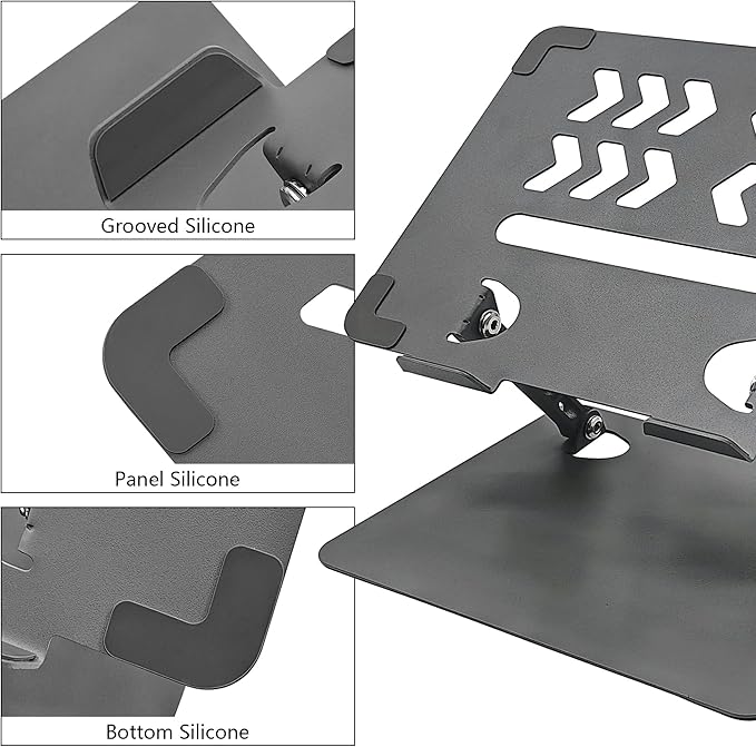Home Studio Small Desktop Mixer Stand, Aluminum Portable Folding Heat Dissipation Lift Stand, Compatible with Nektar Panorama CS12, Rode RODECaster Pro II, Tascam Mixcast 4 (Gray)