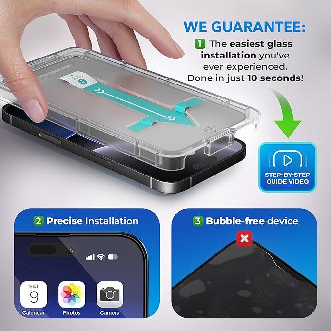 Deppa |2 Pack| Anti-Blue Light Screen Protector for iPhone 14 Pro Max (6.7')| Scratch Resistant Tempered Glass | 3D Edge to Edge Coverage | Easy Installation Kit | Eye Safeguard TÜV Certified
