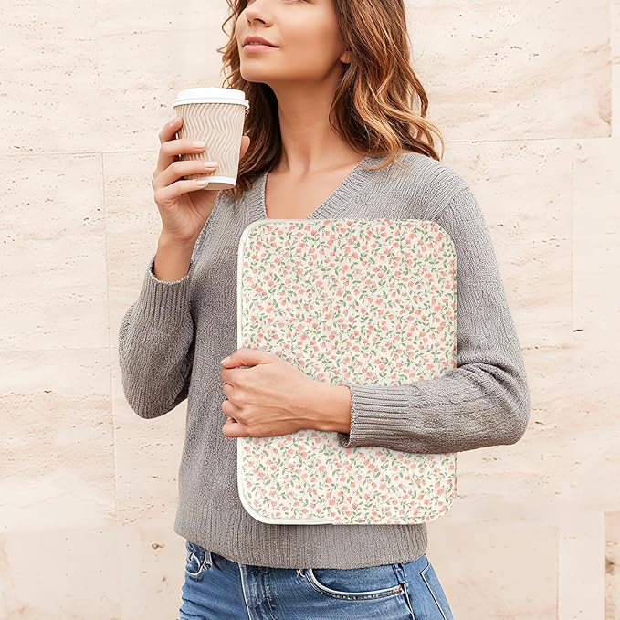 Puffy Laptop Sleeve 13-15.6 Inch Cute Quilted Laptop Protective Case Padded Floral Computer Sleeve for MacBook (B-Pink, 15 Inch)