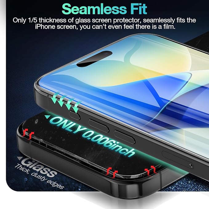 3 Pack Flexible Film Screen Protector for iPhone 16 Plus, Non-breakable Soft TPU Hydrogel Film for iPhone 16 Plus Screen Protector Film (NOT Glass)