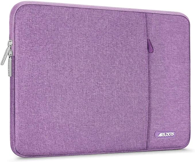 MOSISO Laptop Case 16 inch, 15-15.6 inch Laptop Sleeve Compatible with MacBook Pro 16 M4 M3 M2 M1, HP Acer Dell Lenovo ASUS Notebook, Polyester Vertical Computer Sleeve Bag with Pocket, Light Violet
