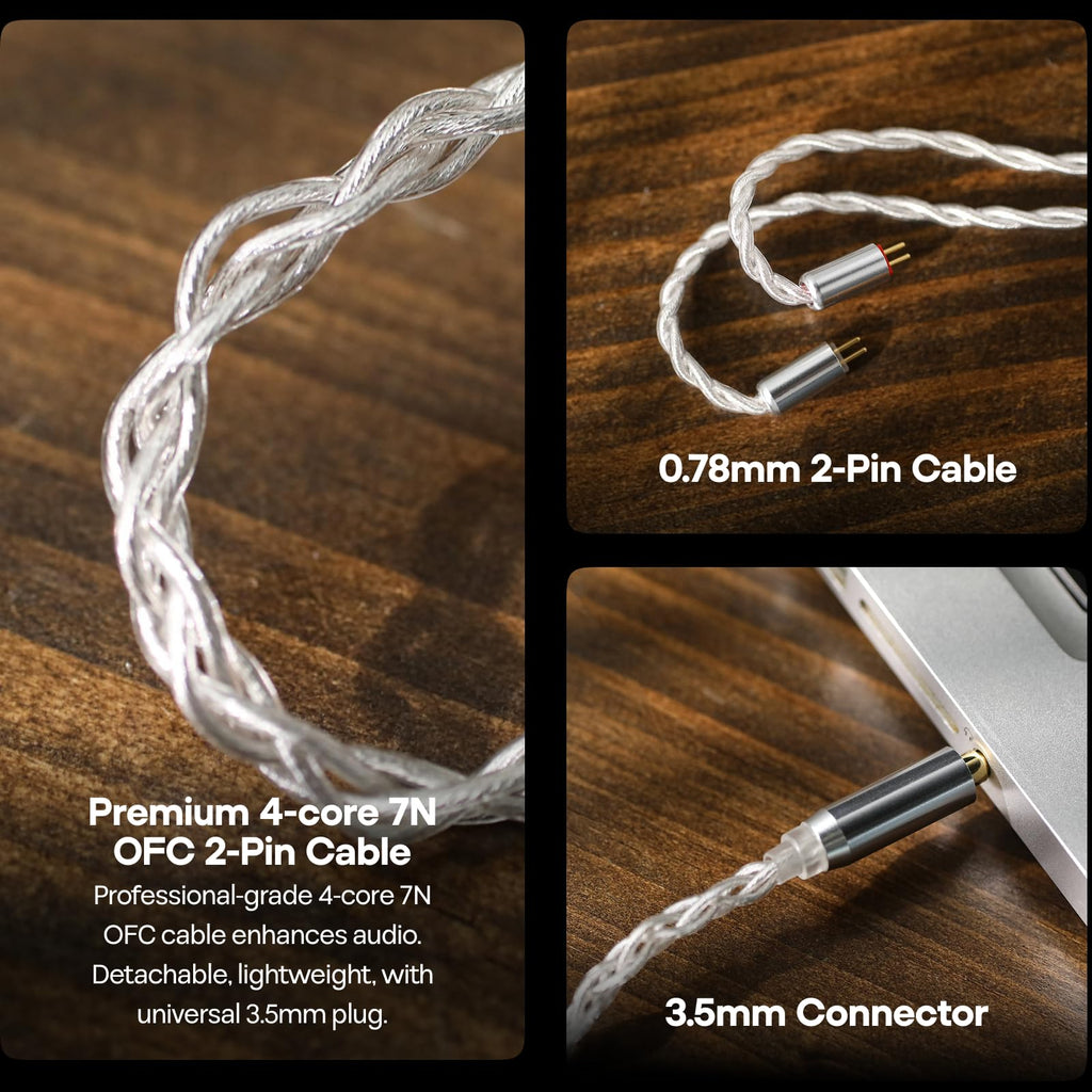 HIFIXAUDIO Kiwi Ears Orchestra Lite in Ear Monitor, Custom 8BA HiFi Earphone, Studio Monitor Headphone, Wired Earbuds with Detachable OFC Cable, Handcrafts Faceplate for Audiophile Musician (Blue)