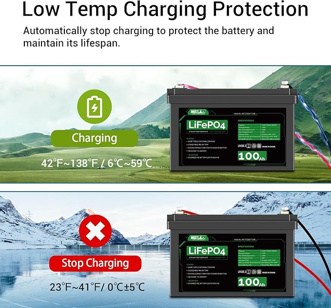 HQST LiFePO4 Battery 100ah Lithium Battery, 12V Lithium Iron Phosphate Battery Deep Cycle Marine Battery, 10 Year Lifetime with Low & High Temp Protection for RV, Trolling Motor, Boat-2 Pack