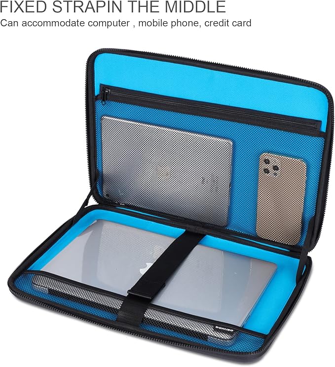 DOMISO 17 inch Laptop Sleeve with Handle Shockproof Computer Bag Waterproof EVA Protective Carrying Case for 17.3" MSI GS73VR Stealth Pro/HP Envy 17/LG Gram 17"/ROG Strix GL702VS, Black
