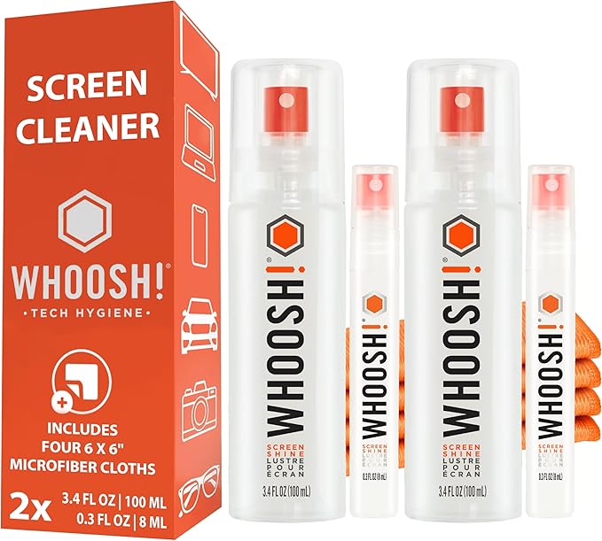 WHOOSH Screen Cleaner and Wipe Kit Duo, Set of 2