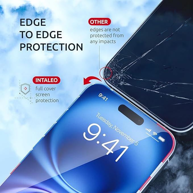 Screen Protector for IPhone 15/16- Tempered Glass Screen Protector for IPhone 16/15 with Frame US FLag Color and Black - Full Screen Coverage 9H - Easy Installation (2 Pack)