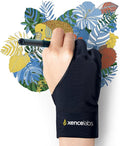 XENCELABS Drawing Glove, Breathable Artist Glove for Drawing Tablet, Two Fingers for Left Right Hand Black Size M