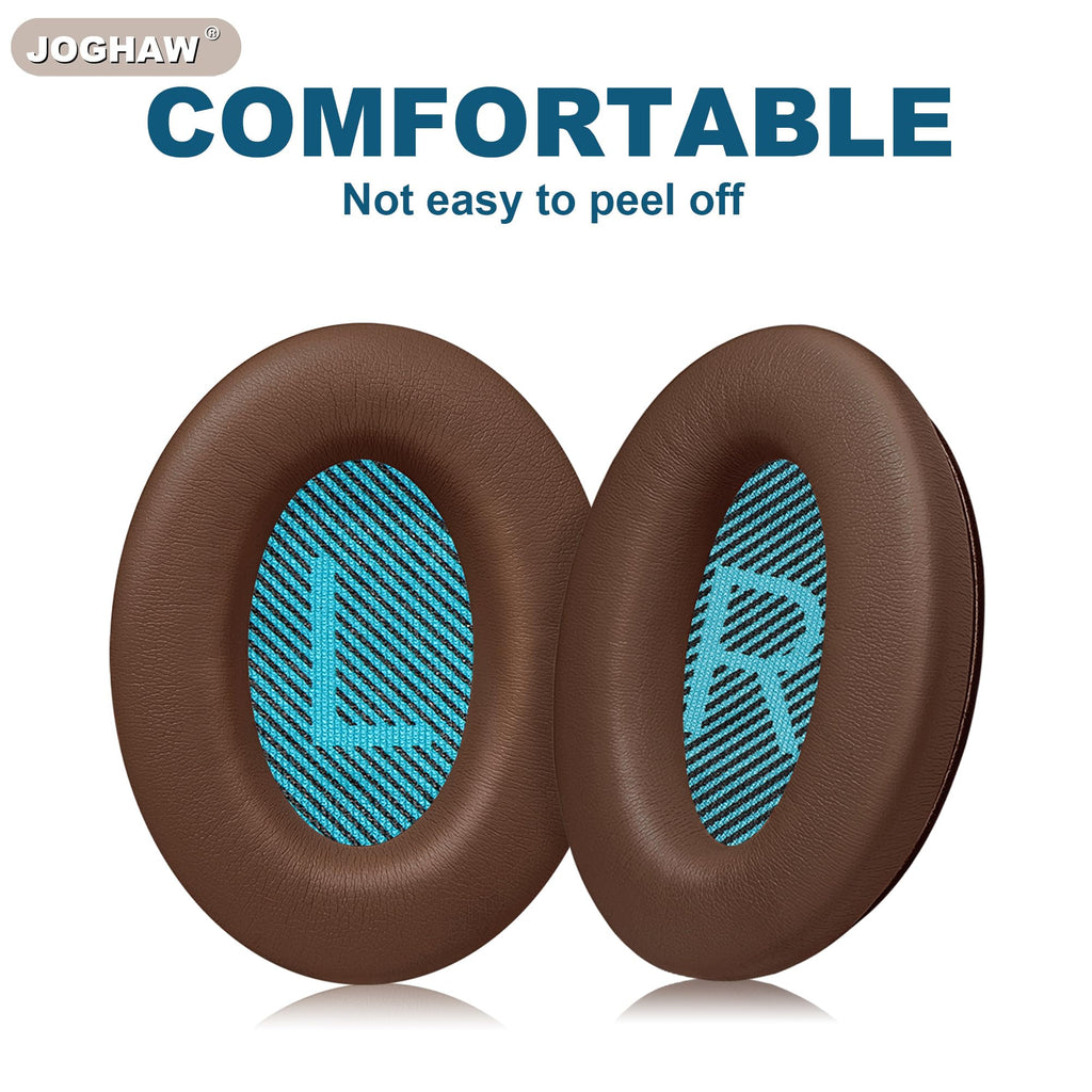 Joghaw Headphones Replacement Ear Pads, Protein Leather earpad Cushions for Bose AE2/QC15/QuietComfort QC25 Headphones, Replacement Earpads, Softer Memory Foam - Brown