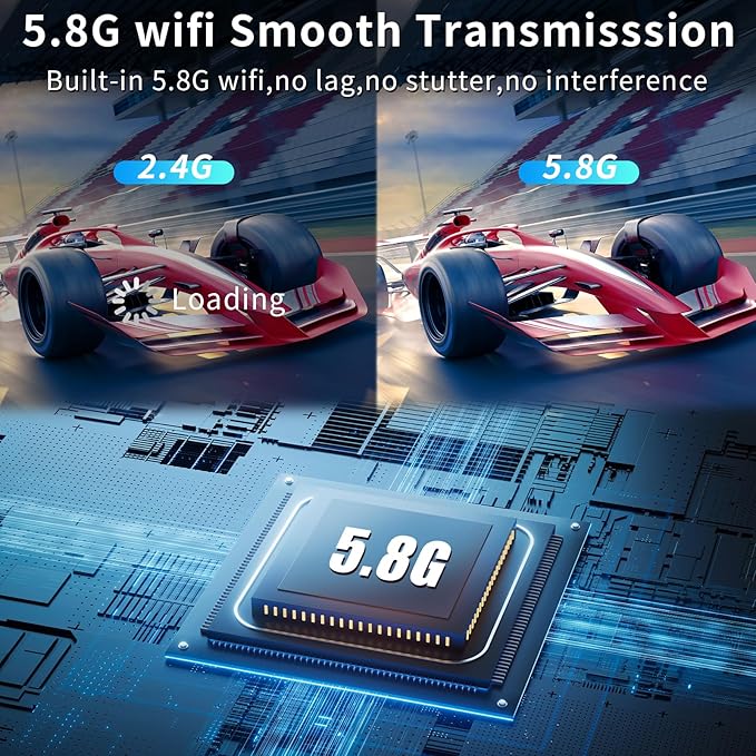 Wireless HDMI Transmitter and Receiver, 165ft/50m Wireless HDMI for 4K Decode Input 1080P Output, Plug&Play Portable 2.4G/5.8G for Video and Audio to Monitor from PC/Projector/TV Box