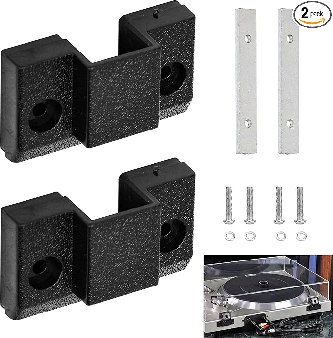 2 Pack Dust Cover Hinge Set Replacement Part for Turntables SL 1200 MKII / 1210 MKII, 1200M3D, MK2, MK3, MK4, M5G, SFUMM02N04, with Screws and Backing Plate