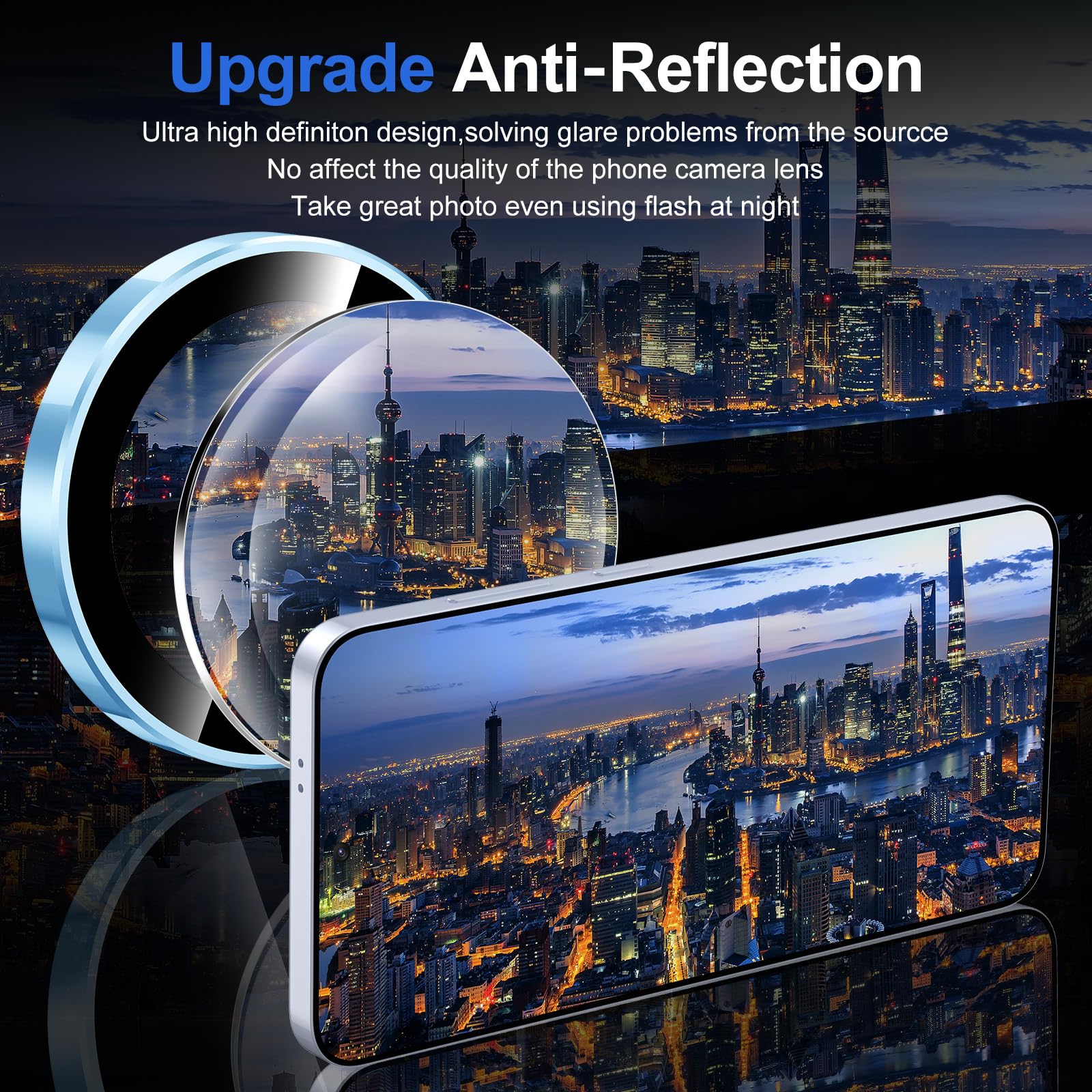 Avocase for Samsung Galaxy S25 Plus Camera Lens Protector, Individual Metal Ring Tempered Glass Lens Cover, [Strong Adsorption] Scratch Resistant Ultra-Thin HD Clear Lens Cover, 1 Set-Blue Ring