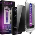 CHRYSHA 2-Pack Privacy Screen Protector for iPhone 12 Pro and iPhon 12 6.1-Inch, Auto Dust Removal, No Bubbles,Anti-Spy Tempered Glass Film, Easy Installation