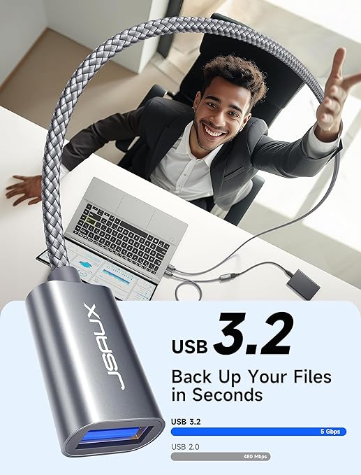 USB 3.0 Extension Cable 6.6FT, JSAUX USB A Male to Female Extension Cord Durable Braided Material Fast Data Transfer Compatible with USB Keyboard, Flash Drive, Hard Drive, Playstation, Xbox, Oculus VR