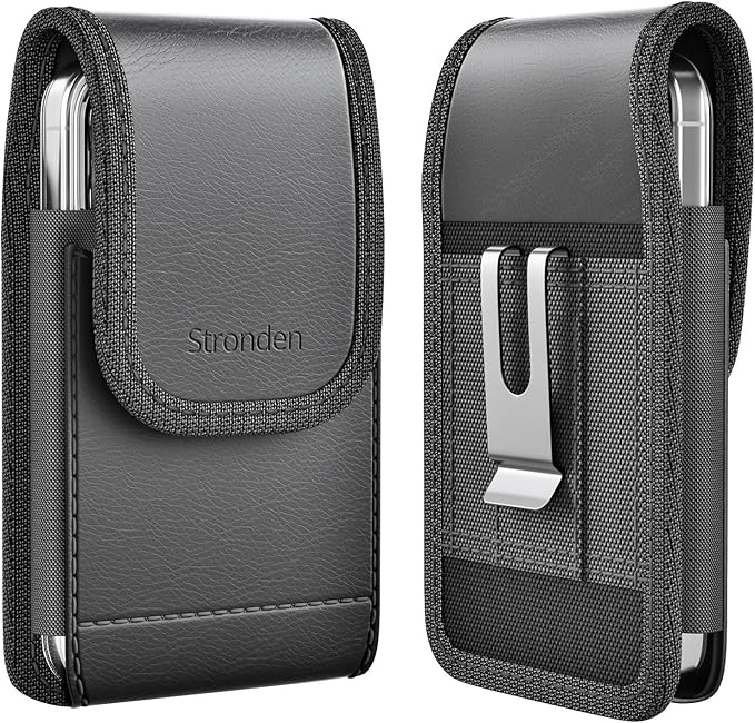 Holster for iPhone 17 Air, 17 Pro, 17, 16e, 16, 16 Pro, 15, 15 Pro, 14, 14 Pro, 13, 13 Pro - Leather Holster Case with Belt Clip, Pouch with Magnetic Closure (Fits Slim/Thin Case Only)