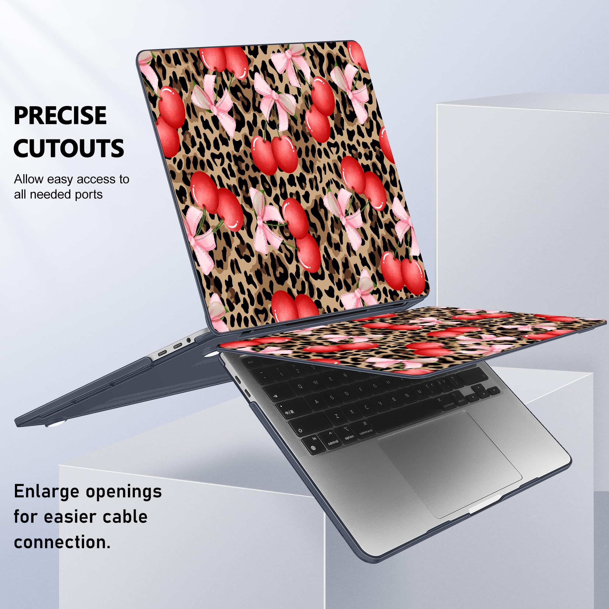 Lepeoac for MacBook Pro 16 inch Case 2019 2020 Release Model A2141, Plastic Hard Shell Cover with Keyboard Cover & Screen Protector for MacBook Pro 16 inch with Touch Bar & Touch ID, Leopard Cherry