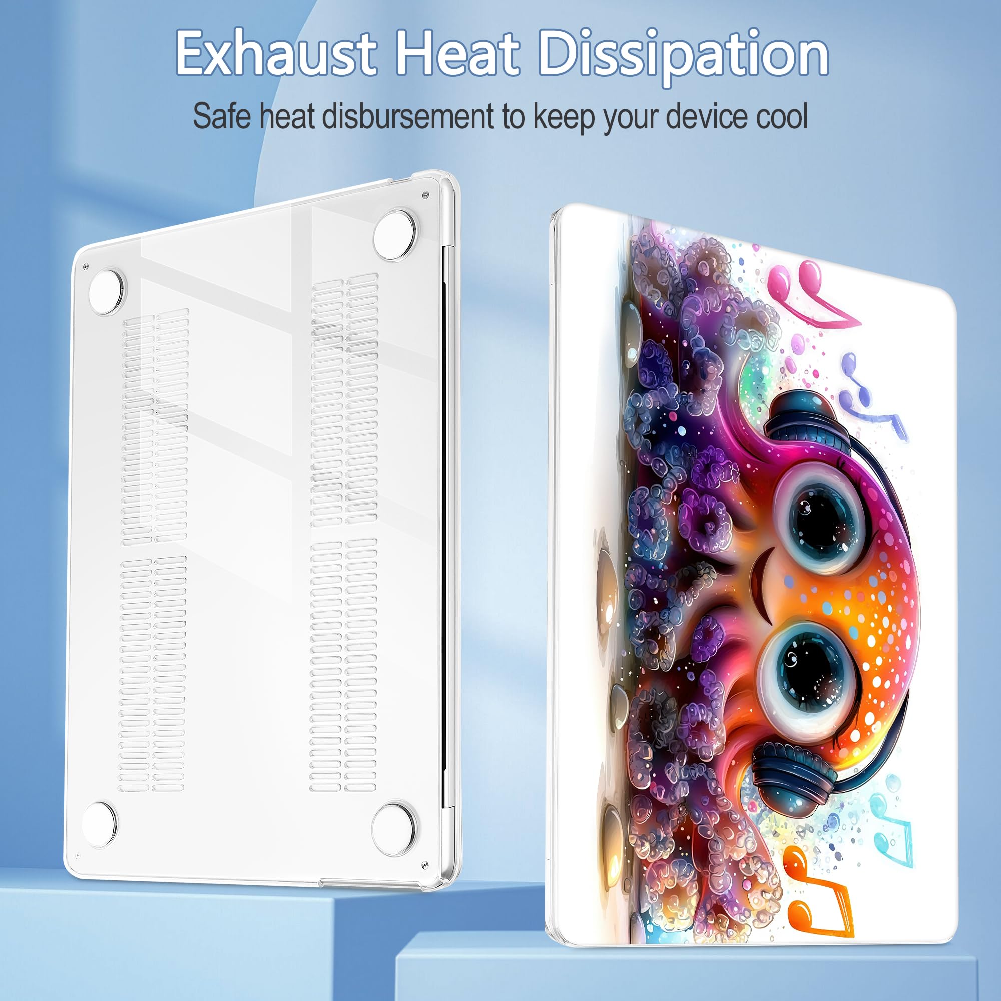 Mektron Case for 2026 MacBook Air 15 INCH M5 A3448 Compatible with M4 A3241 /M3 A3114 /M2 A2941 Printed Plastic Hard Shell Cover with 15.3" Liquid Retina Display Touch ID- Cute Octopus
