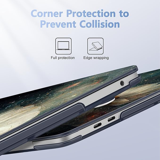Case for MacBook Pro 13 inch with/Without Touch Bar (2016-2022, M2 A2338 M1 A2289 A2251 A2159 A1989 A1706 A1708), Hard Shell + Keyboard Cover + Dust Plug, Sky Flower
