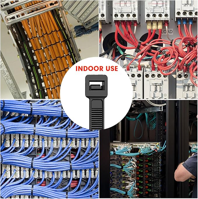 Zip Ties, RAZCC 1200pcs Black Cable Zip Ties 14 Inch, Heavy Duty Plastic Wire Ties with 50lb Tensile Strength, Self-Locking Black Nylon Tie Wraps for Indoor and Outdoor