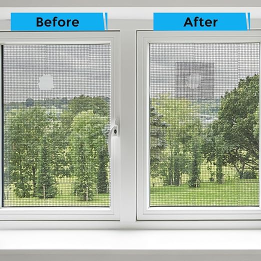 Black Window Screen Repair Kit, 4 in X 30 FT (360IN) Screen Repair Tape for Windows or Doors, Strong Adhesive Fiberglass Mesh Patch Tape