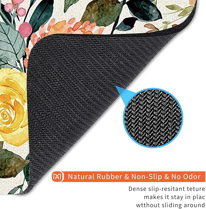 Square Mouse Pad Watercolour Floral,Personalized Premium-Textured Custom Mouse Mat Design,Washable Mousepad Cloth,Non-Slip Rubber Base Computer Mouse Pads for Wireless Mouse