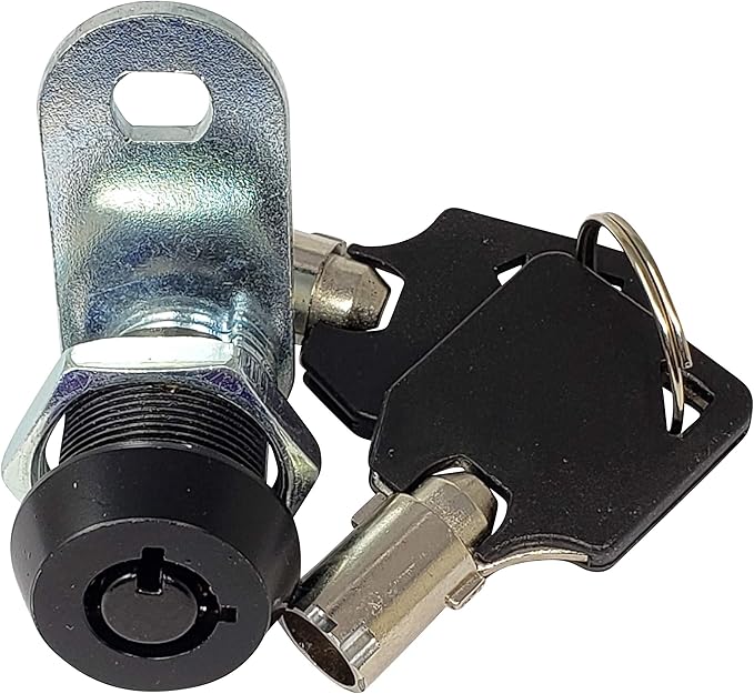 Admiral Locks Tubular Cam Lock, Keyed Alike Removable Key RV Compartment Storage Lock Cabinet Locks (Black Pack of 1, 5/8" 90°)