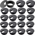 2" White Plastic Desk Grommet, HNBun 20 Pack Cable Wire Grommet Tidy Cable Hole Cover Organizers, Desk Cord Cable Hole Cover Grommet for Hide Office Desk Cords and Cables (50mm Mounting Hole Diameter)