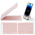 Samsers Ultra Slim Foldable Bluetooth Keyboard for Phone Tablet PC, Pink