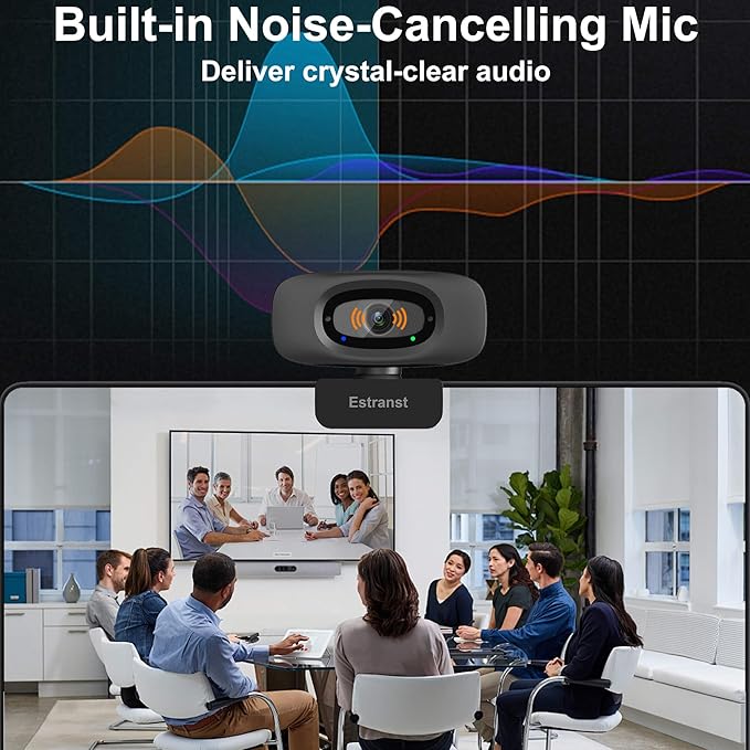 USB Webcam with Privacy Cover & Noise Canceling Microphone, Works with Zoom Teams YouTube Xbox, External 1080P Computer Web Camera for Laptop Mac PC Desktop Monitor