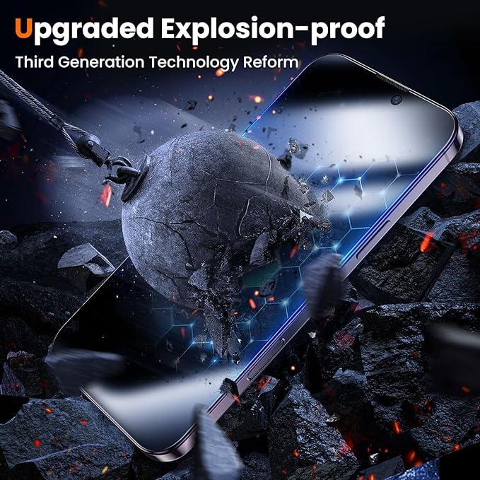 UniqueMe for iPhone 14 Pro Max Privacy Screen Protector - [Military Grade Shatterproof & 9H+ Hardness] Screen Protector 14 Pro Max Tempered Glass Full Coverage Protection, Easy to install, 2 Packs