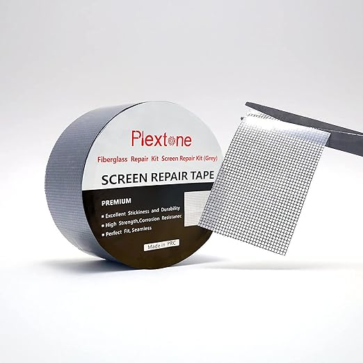 Window Screen Repair Kit Tape Fiberglass Repair Kit for Window Screen and Screen Door Tears Holes 3-Layer Strong Adhesive Window Screen Mesh Repair Waterproof Screen Repair Kit（2"×80"） Grey