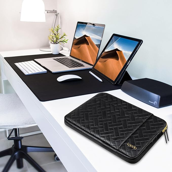 Lacdo 13 Inch Laptop Sleeve Case for 13 inch New MacBook Air M4 A3240 2025, M3 A3113, M2 A2681, M1 A2337 A2179 A1932 2024-2018 | 13" MacBook Pro M2/M1 A2338 A2251 A2289 Computer Bag, Elegant Black